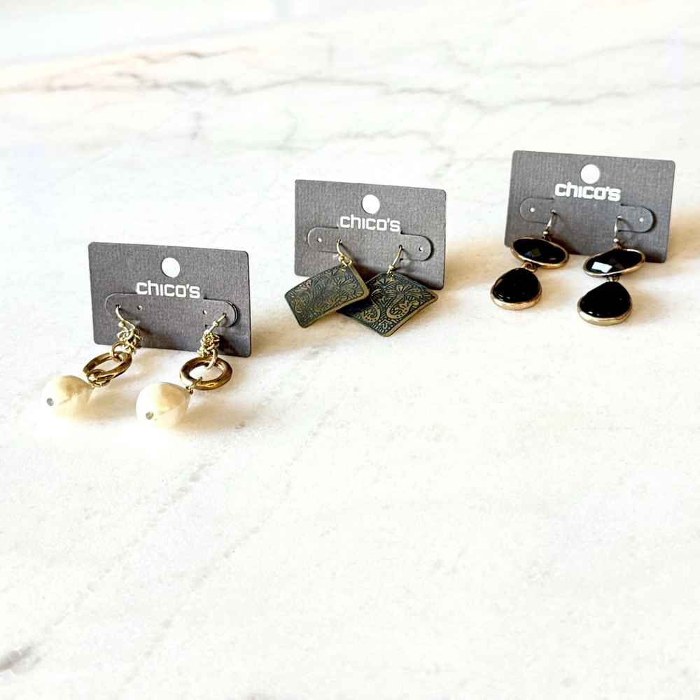Chico's Earring Bundle Lot of 3 NWT Dangle Statement - Picture 4 of 10
